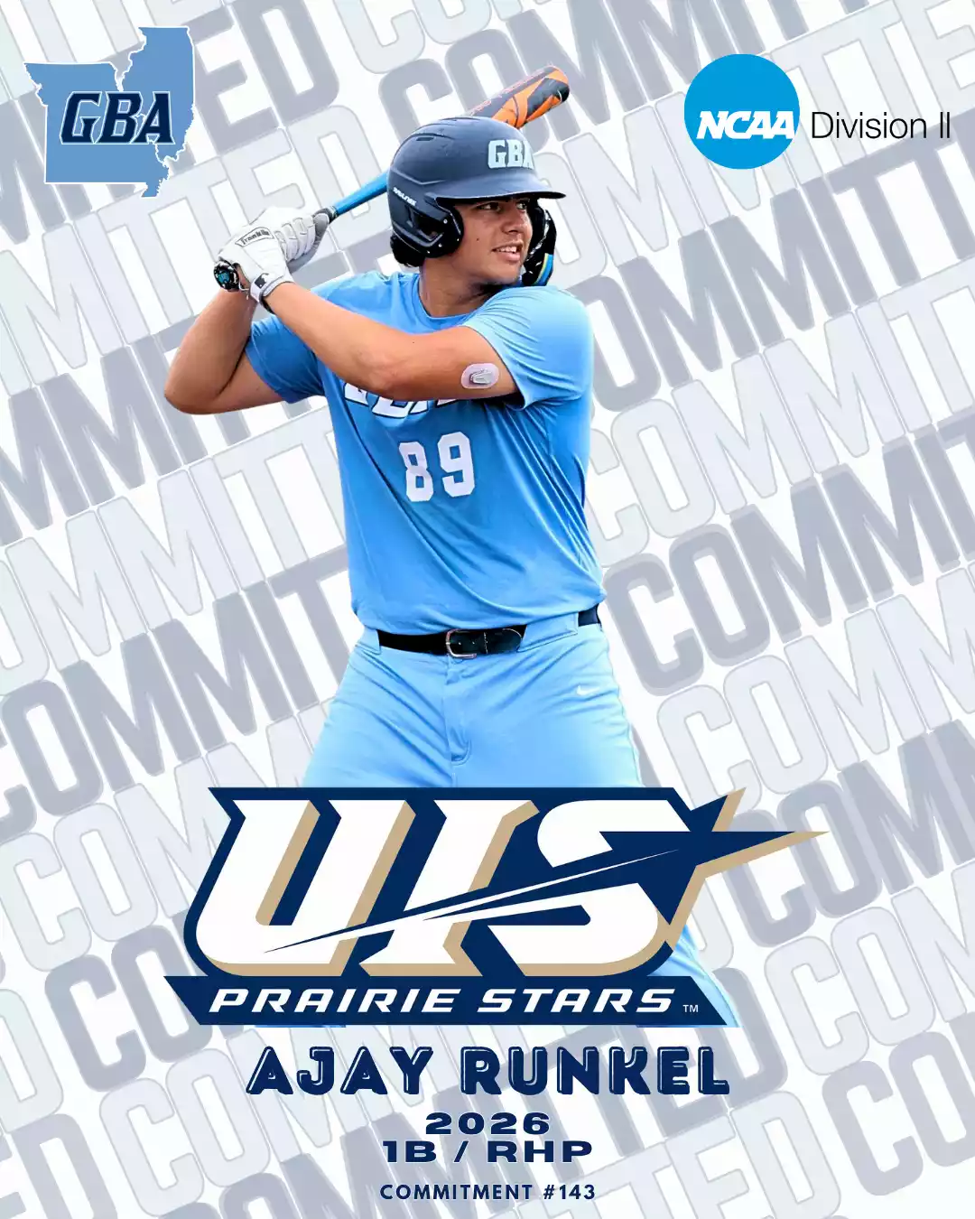 Ajay Runkel — Univ. Illinois: Springfield commitment graphic