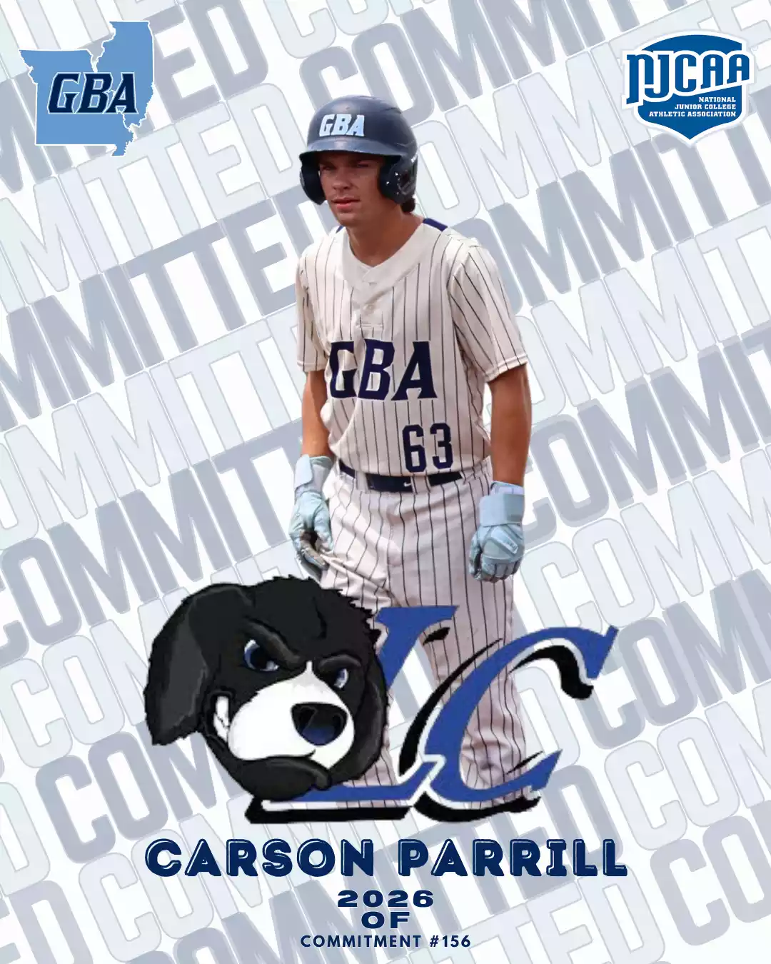 Carson Parrill — Lewis & Clark CC commitment graphic